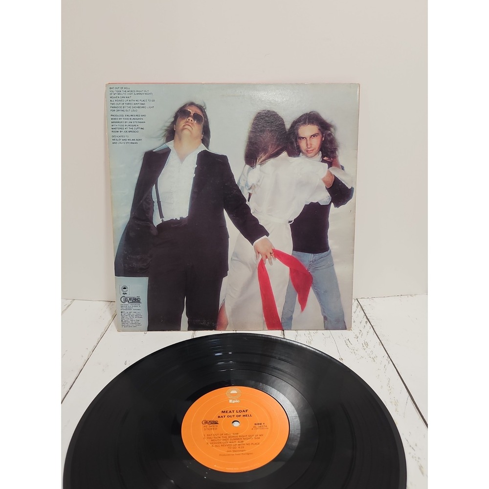Meat Loaf Bat Out Of Hell Vintage Vinyl LP 1977 Epic Cleveland Record PE-34974 - Picture 12 of 14